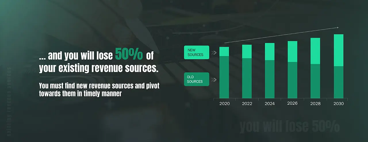 You must find new revenue sources and pivot towards them in timely manner